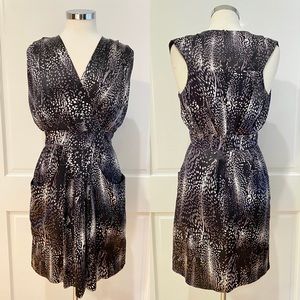 Kenneth Cole Silk Black Printed Dress